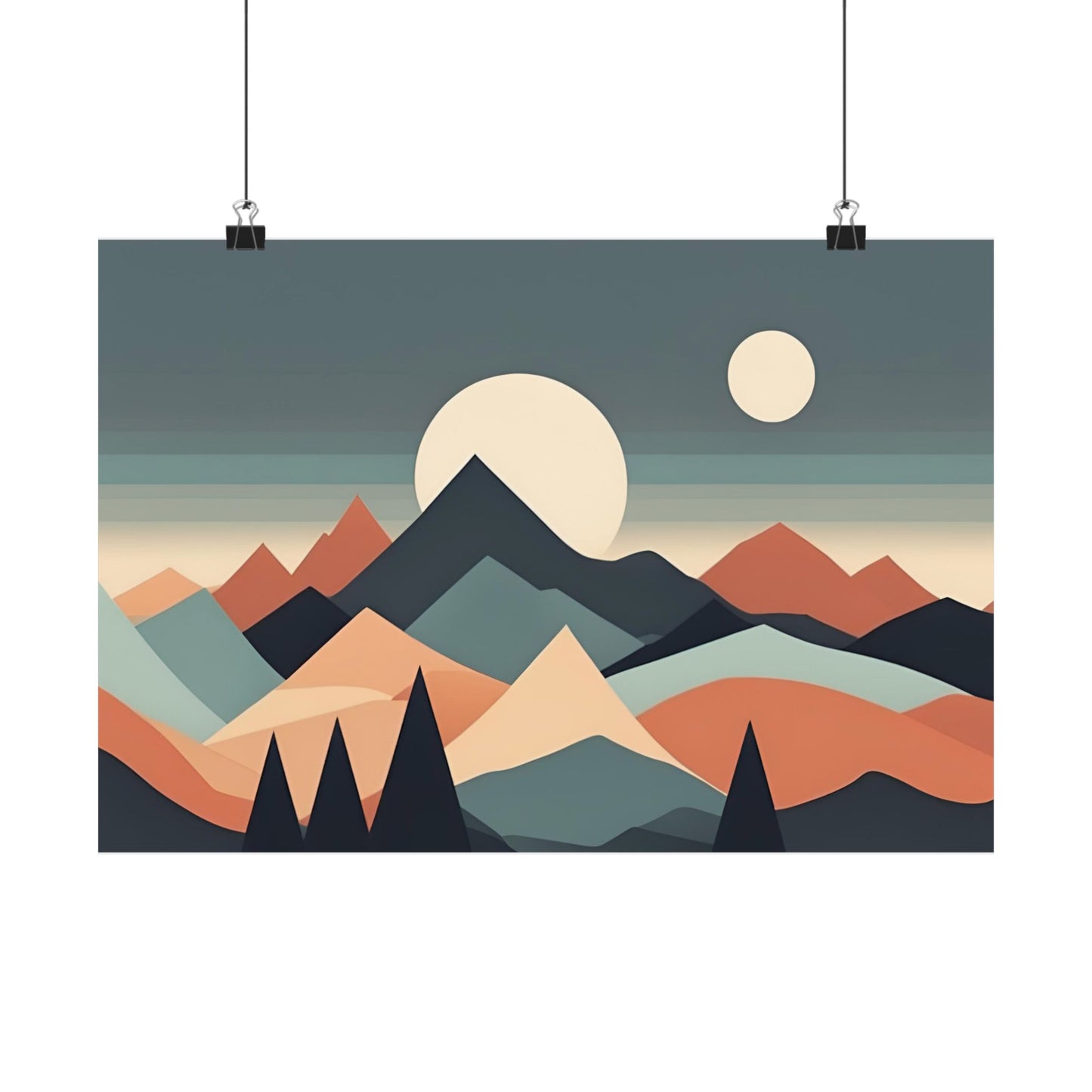 Retro mountains 1 Matte Horizontal Posters