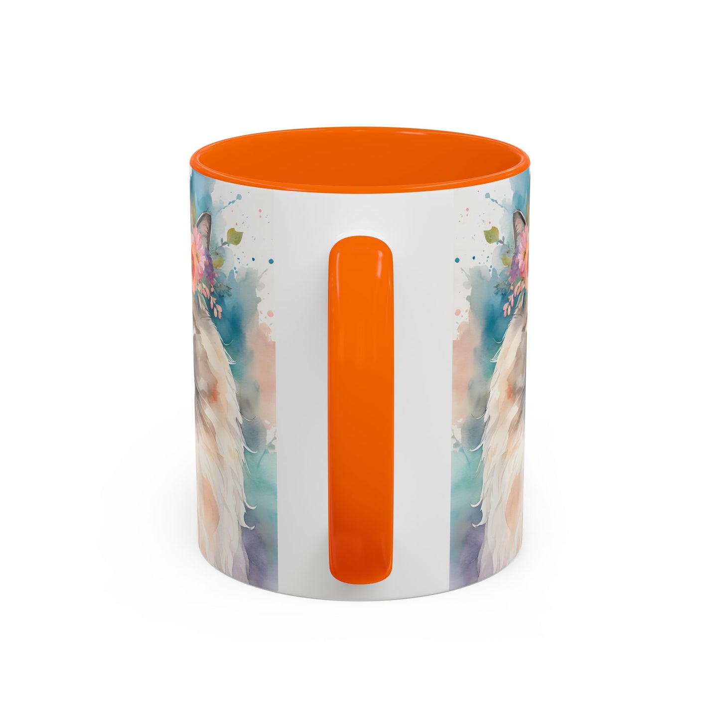 Floral Siamese Cat 01 Accent Coffee Mug - 11oz Perfect for Cat Lovers & Gifts