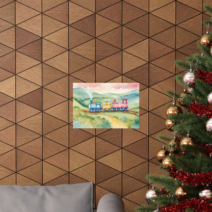 Nursery Choo Choo Train 3 Matte Horizontal Posters