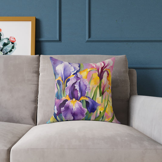 Irises 03 Poly Pillow - Natures Beauty Design