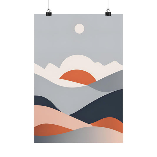 Nordic Winter Abstract 02 Matte Vertical Poster