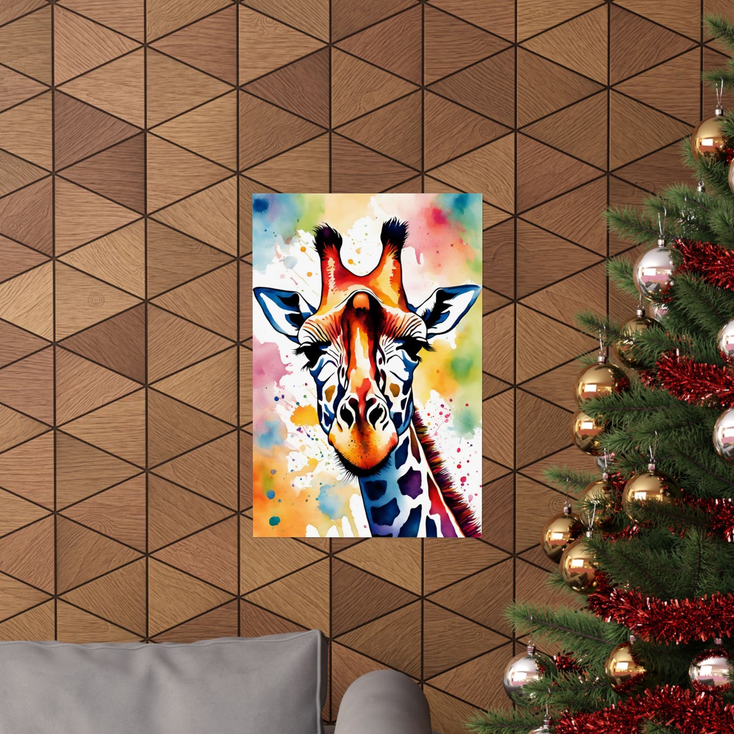 Multicolored Giraffe 04 Matte Vertical Poster