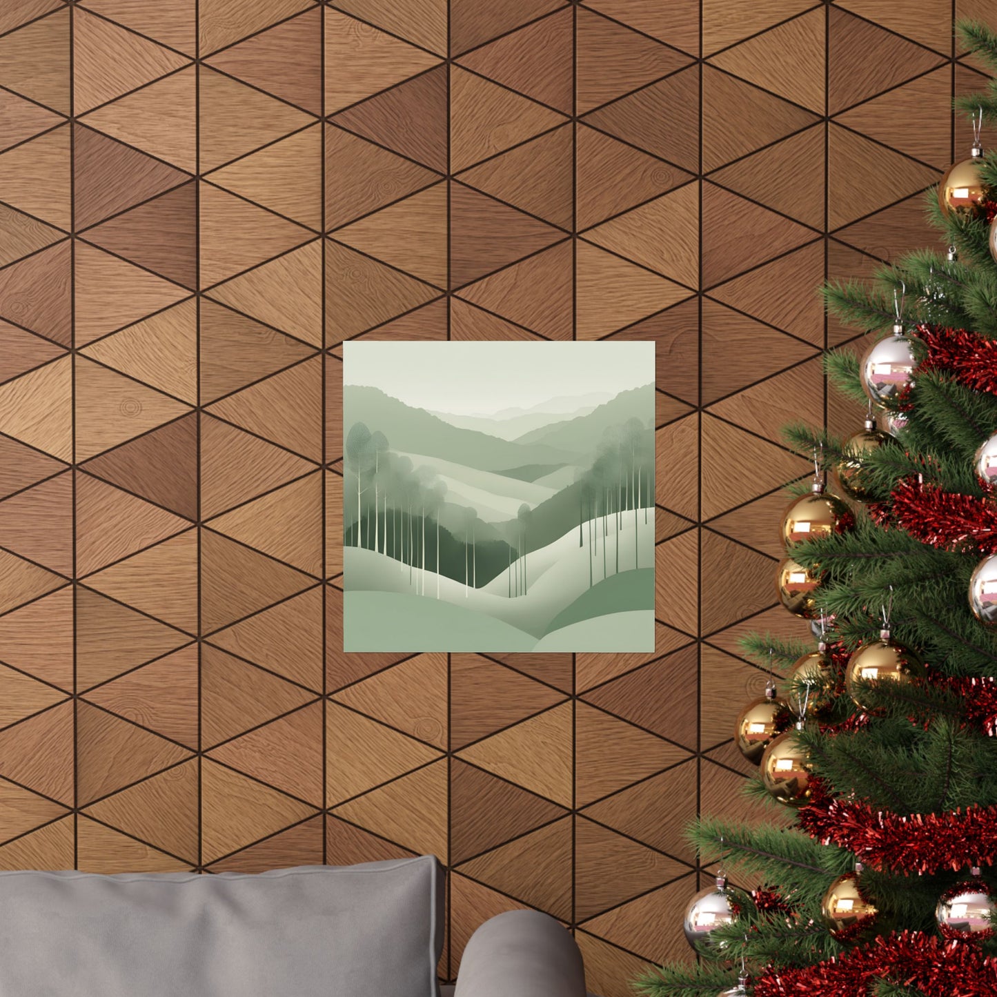On The Hillside Green 18 Matte Square Posters