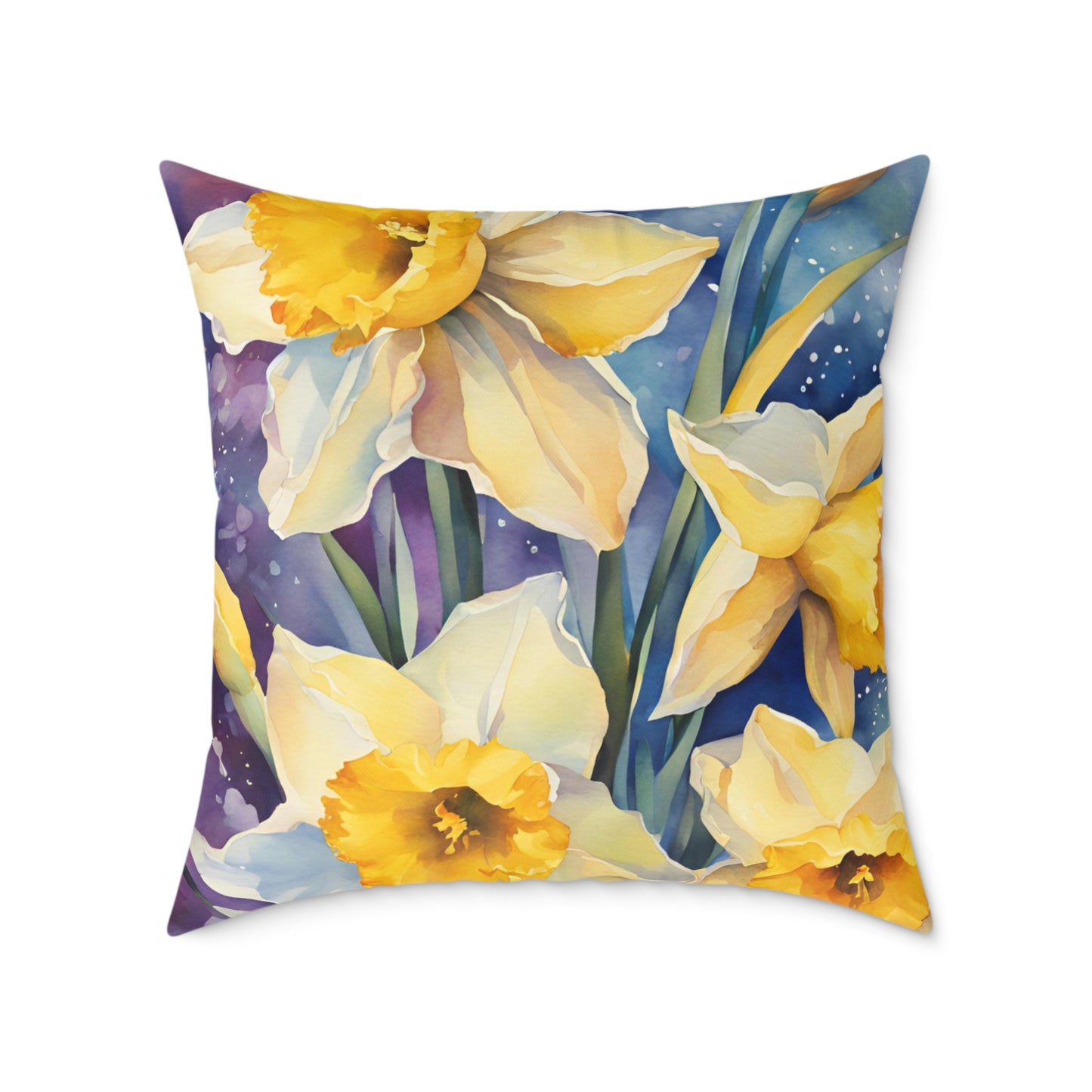 Daffodils 03 Poly Pillow - Natures Beauty Design