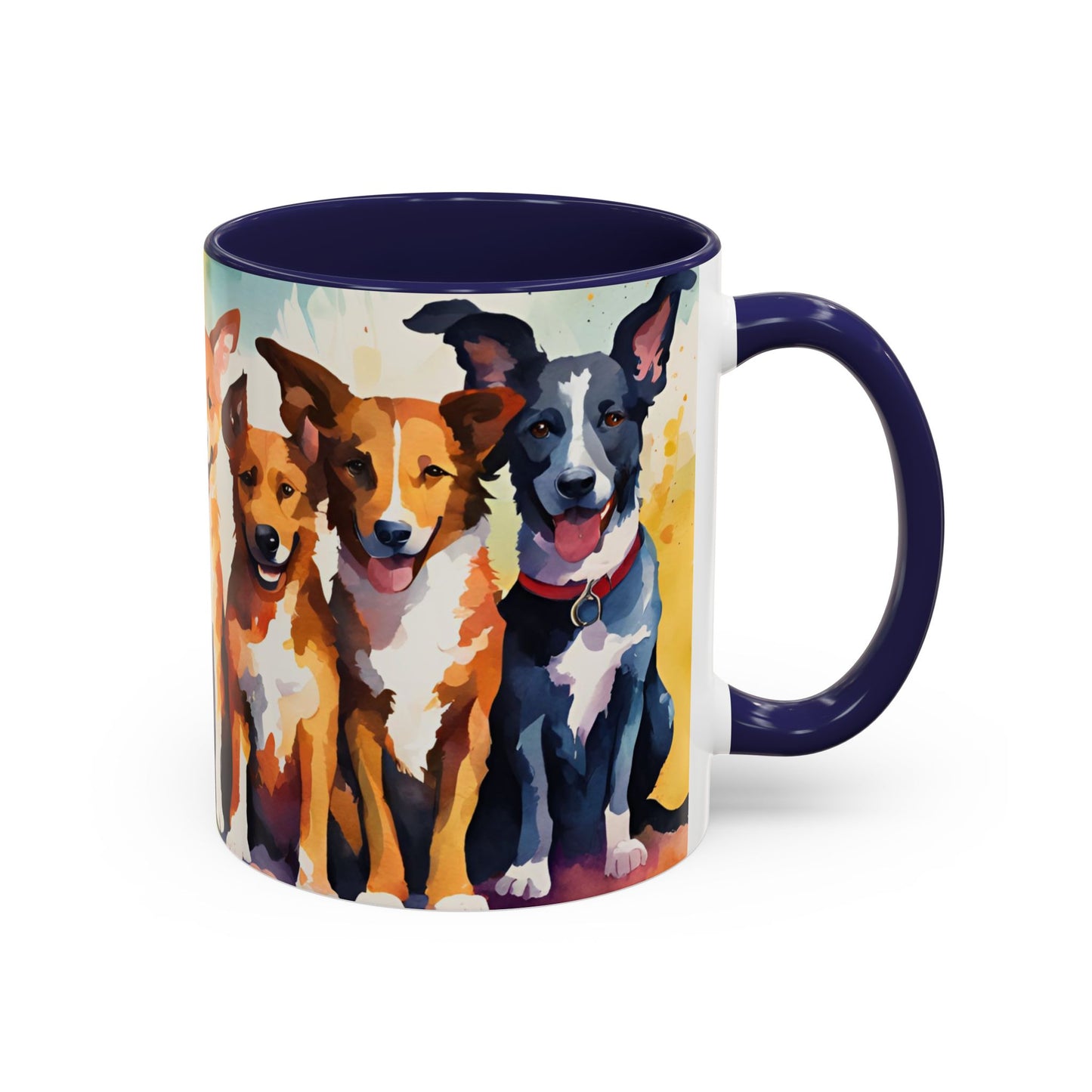Multicoloured Doggies 11 Accent Mug 11oz