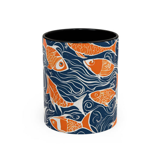 Orange Fish 02 Accent Coffee Mug (11oz)