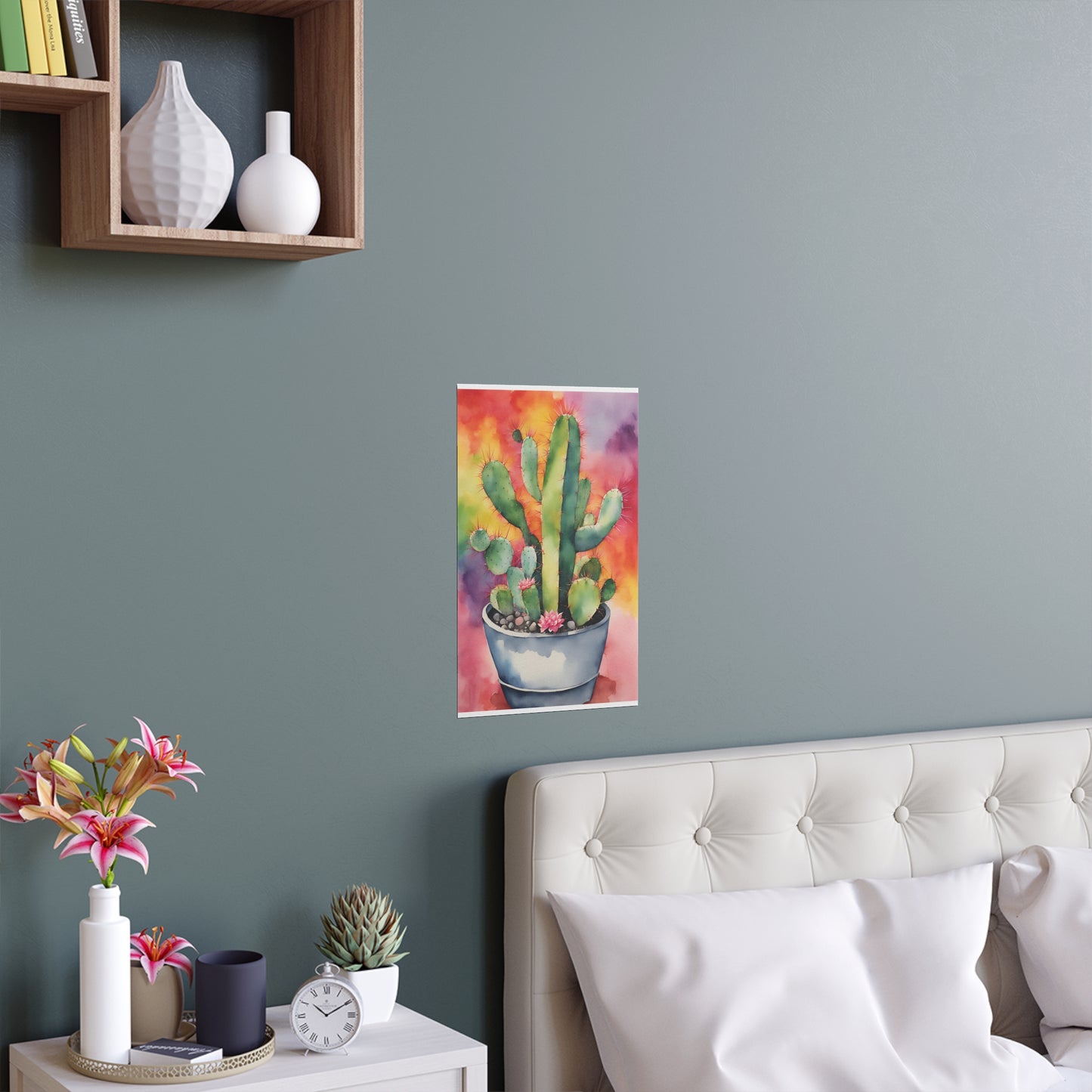 Multicolored Cactus 6 Indoor and Outdoor Silk Poster