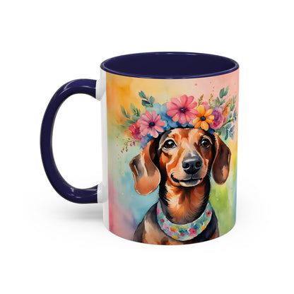 Dachshund 04 Accent Coffee Mug - Dog Lover Gift