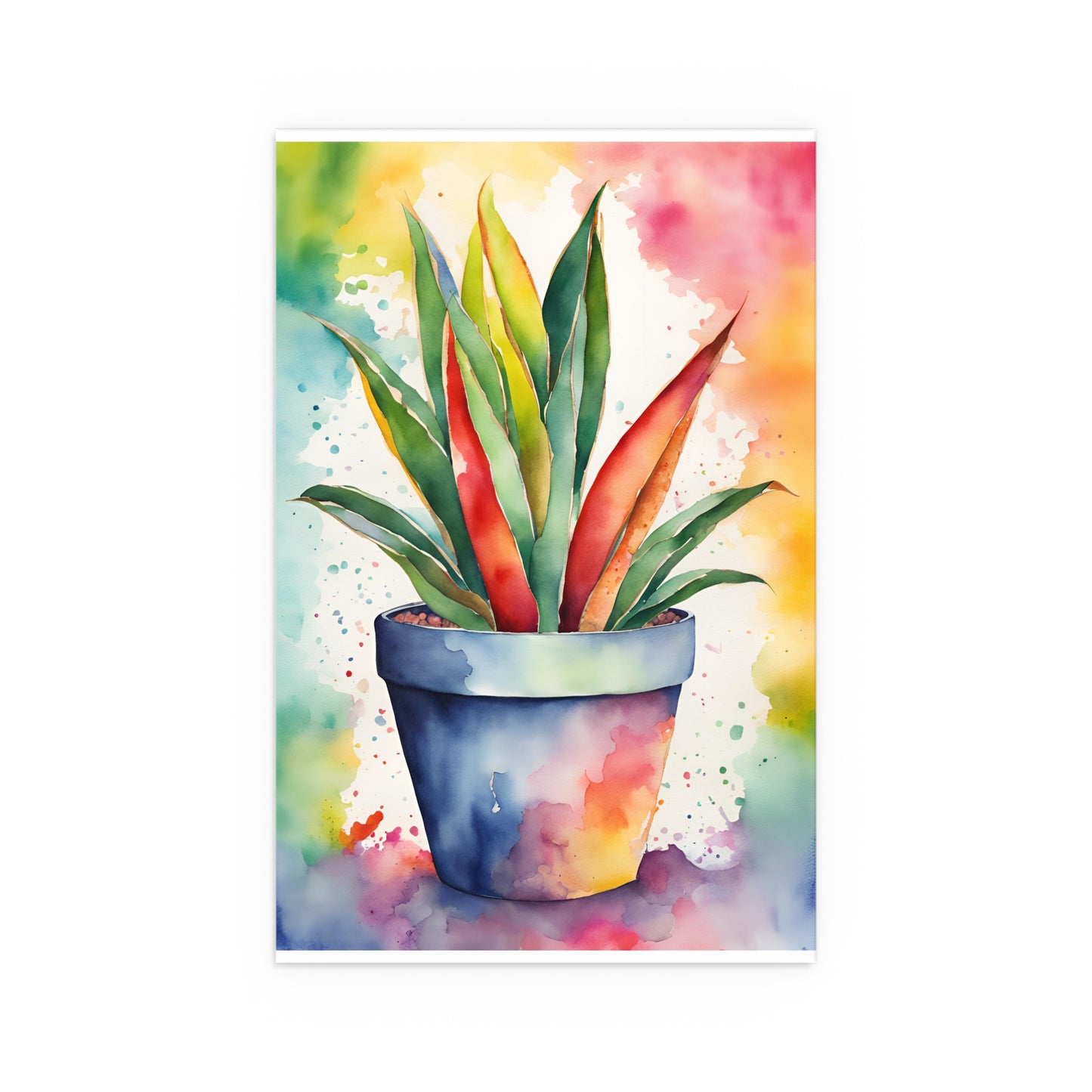 Multicolored Pot Plant 11 Indoor and Outdoor Silk Poster