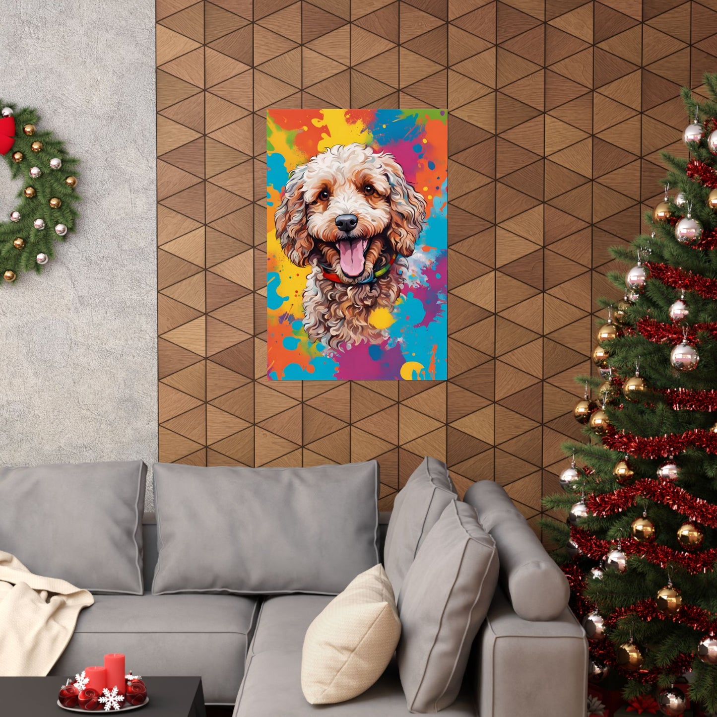 Multicolored Cockerpoo 3 Matte Vertical Poster