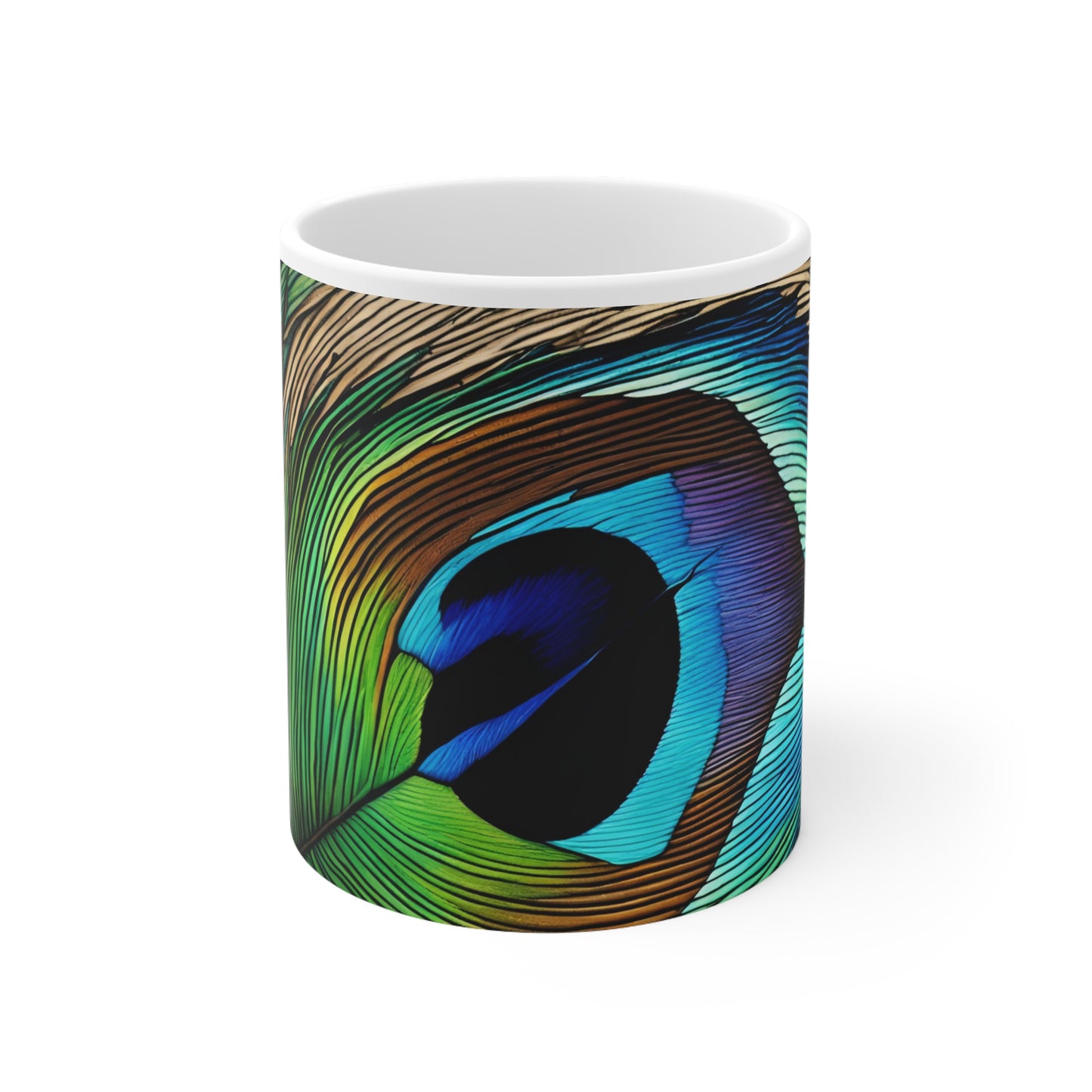 Peacock Feather 02 Mug - Nature's Beauty Collection