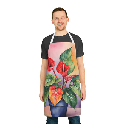 Multicolored Pot Plant 1 Adult Apron (AOP)