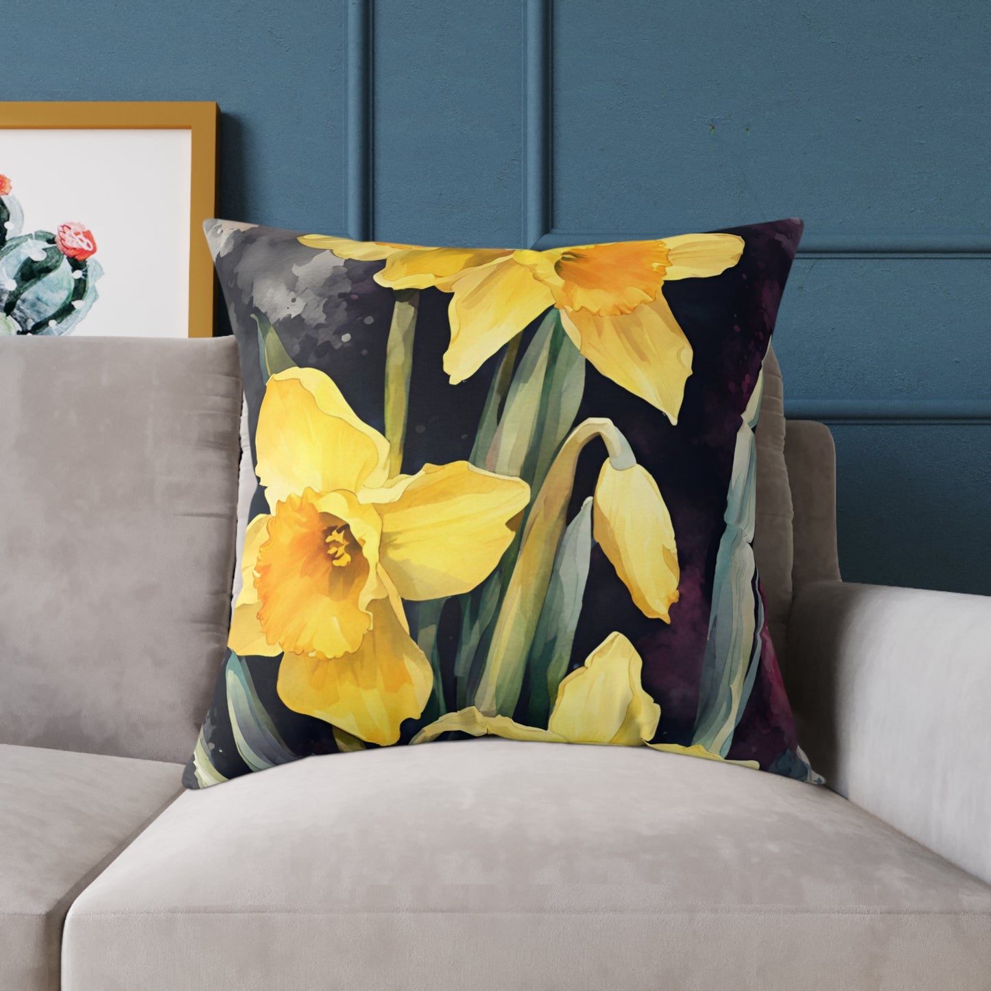 Daffodils 01 Poly Pillow - Natures Beauty Design