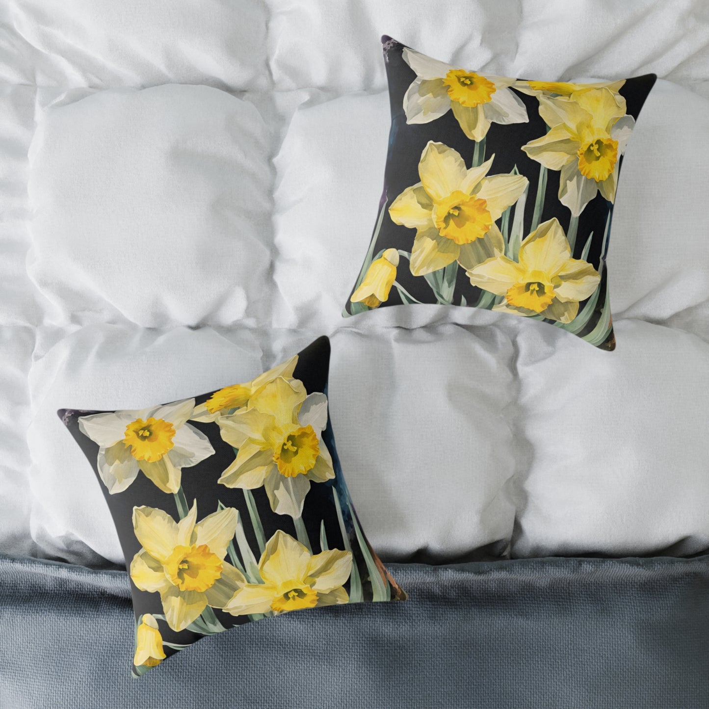 Daffodils 02 Poly Pillow - Natures Beauty Design