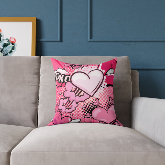 XOXO! Pop Art Poly Pillow