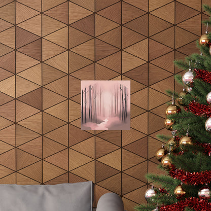 Lonely Forest Pink 7 Matte Square Posters