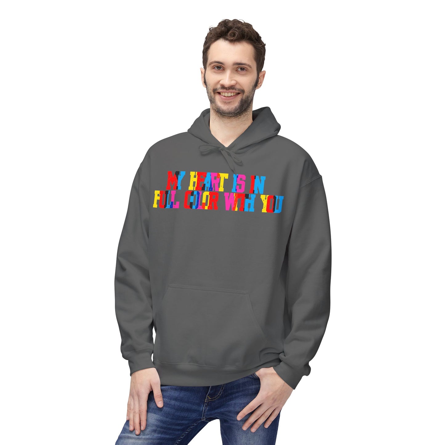 My Heart Is In Full Color With You Unisex Valentines Hoodie