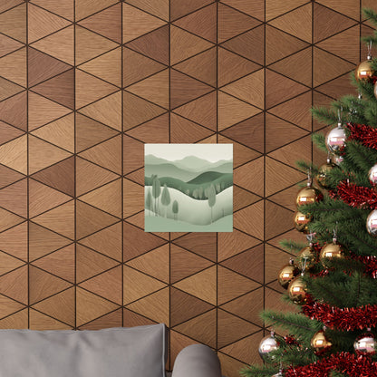 On The Hillside Green 15 Matte Square Posters