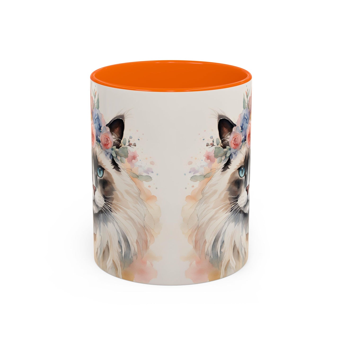 Floral Siamese Cat 04 Accent Coffee Mug - 11oz Perfect for Cat Lovers & Gifts