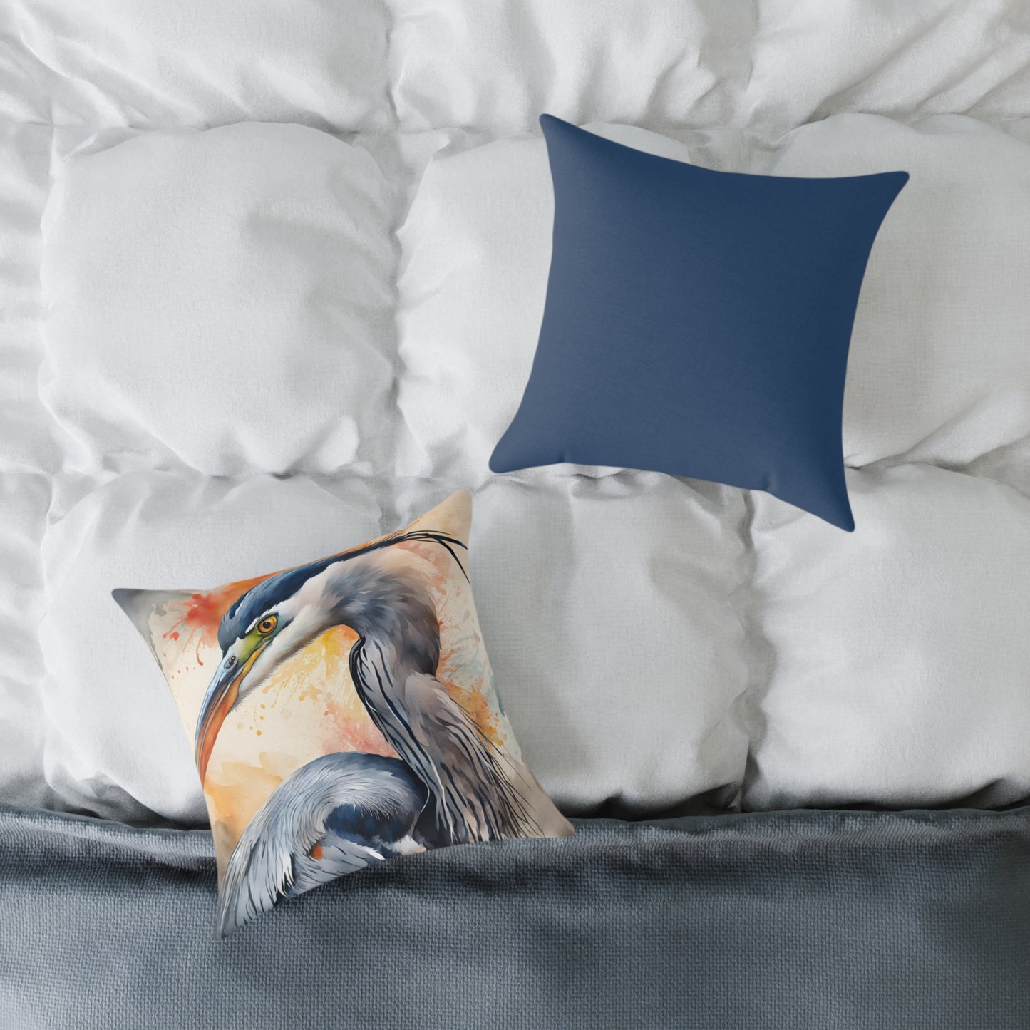 Heron 03 Poly Pillow - Natures Beauty Design