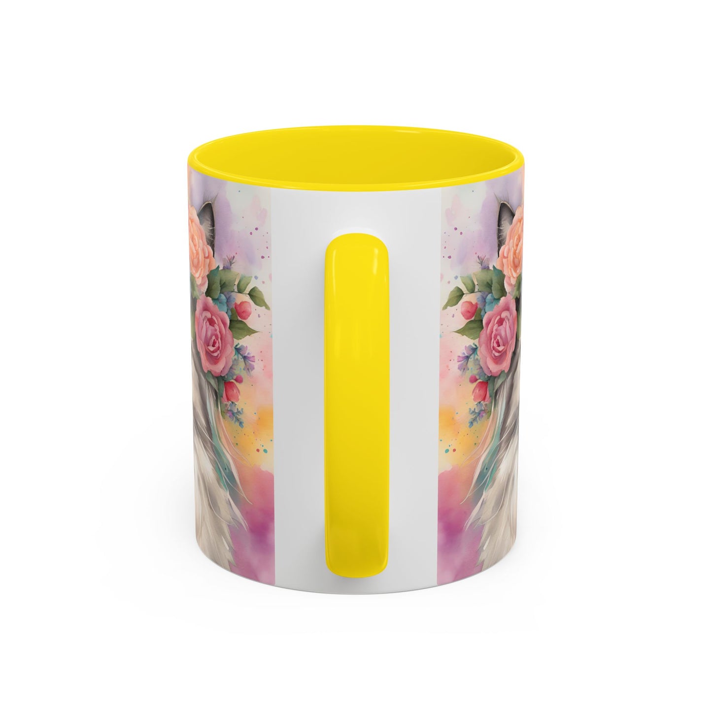 Floral Rag Doll Cat 03 Accent Coffee Mug - 11oz Perfect for Cat Lovers & Gifts
