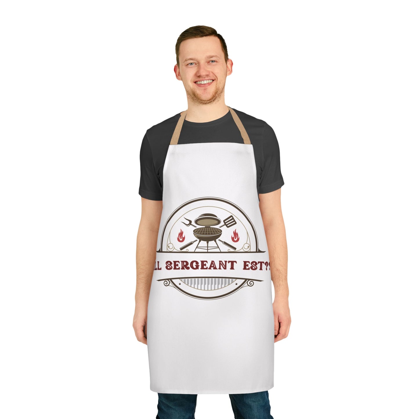 (Personizable) Grill Sergeant EST (????) Funny BBQ Themed Apron 5-Color Straps