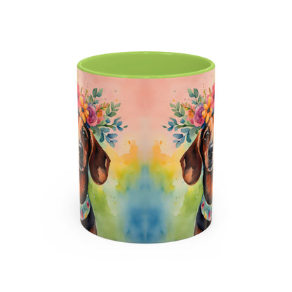 Dachshund 04 Accent Coffee Mug - Dog Lover Gift