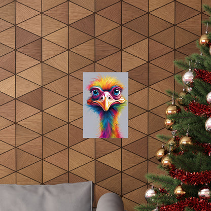 Multicolored Angry Emu 01 Matte Vertical Poster