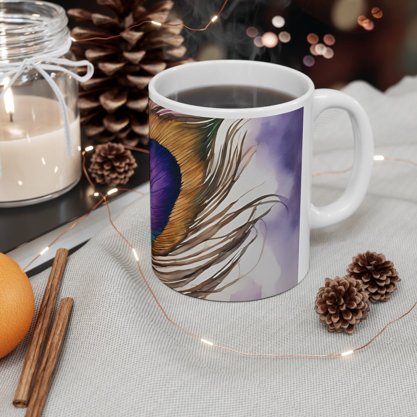 Peacock Feather 05 Mug - Nature's Beauty Collection