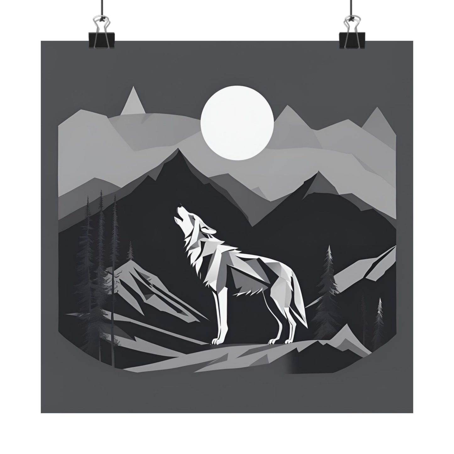 Lone Collection Wolf 15 Matte Square Posters