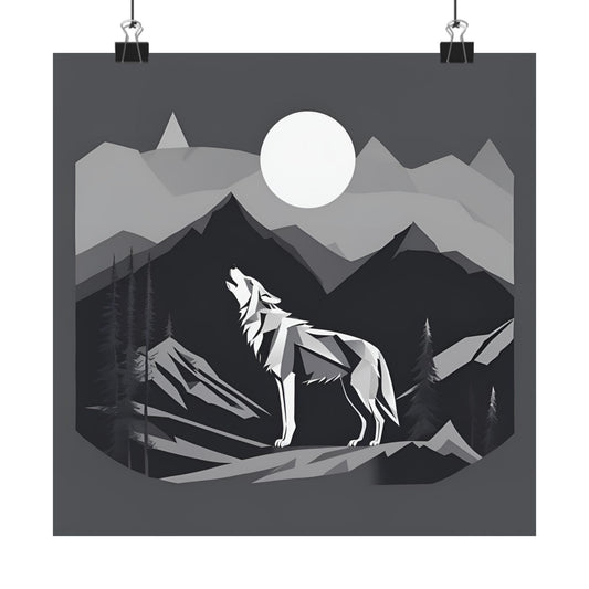 Lone Collection Wolf 15 Matte Square Posters