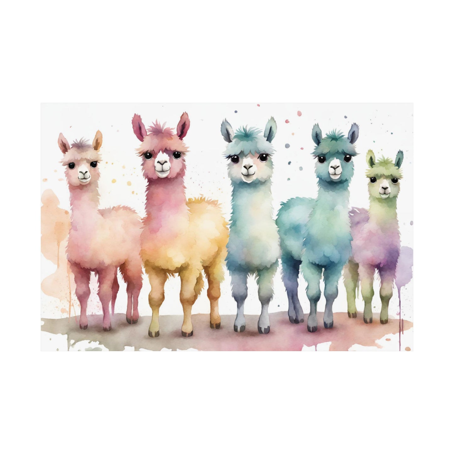 Nursery Llamas 2 Matte Horizontal Posters