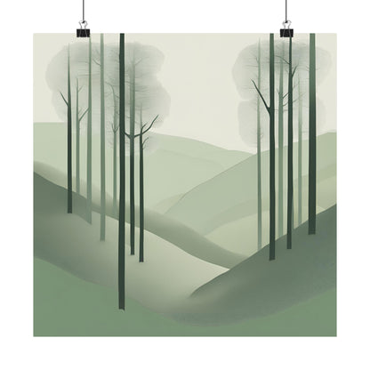 On The Hillside Green 20 Matte Square Posters