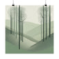 On The Hillside Green 20 Matte Square Posters