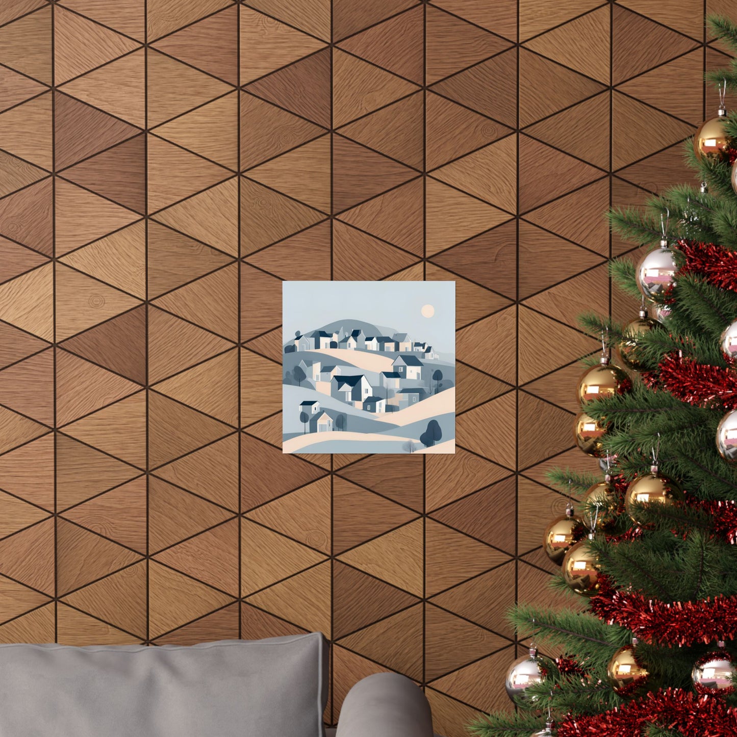 On The Hillside Blue 5 Matte Square Posters