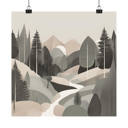 Lonely Forest 2 Matte Square Posters