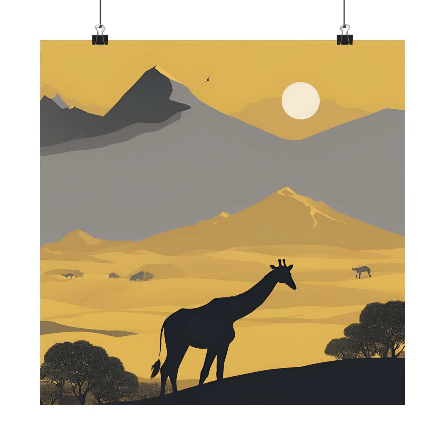Lone Collection Giraffe 5 Matte Square Posters