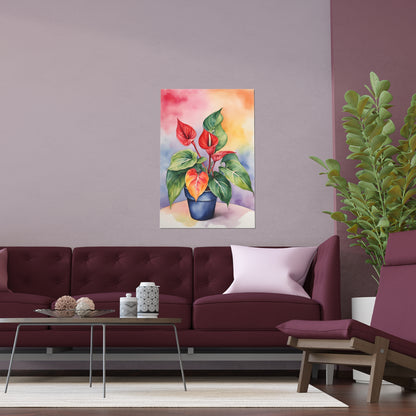 Multicolored Pot Plant 6 Indoor and Outdoor Silk Poster