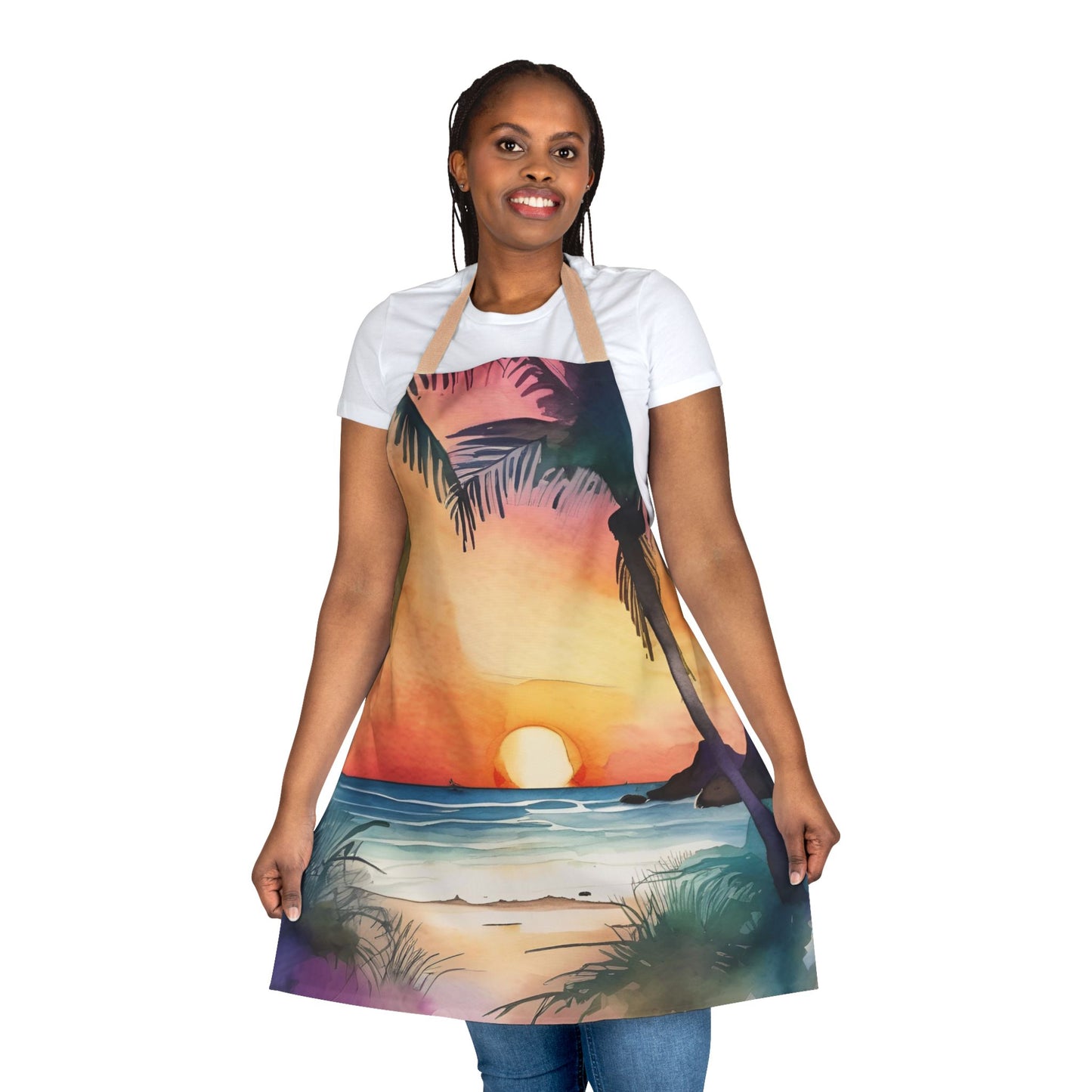 Tropical Sunset 02 Apron 5-Color Straps