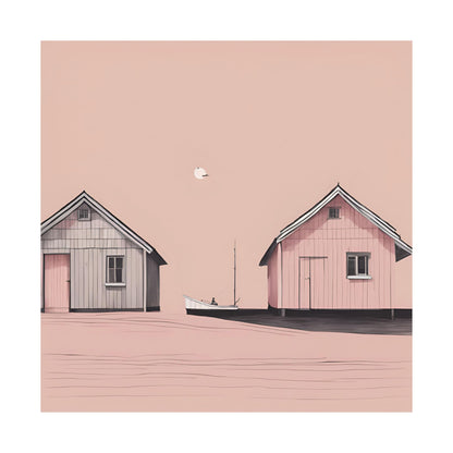 By The Sea Pink 7 Matte Square Posters