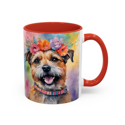 Border Terrier 04 Accent Coffee Mug - Dog Lover Gift