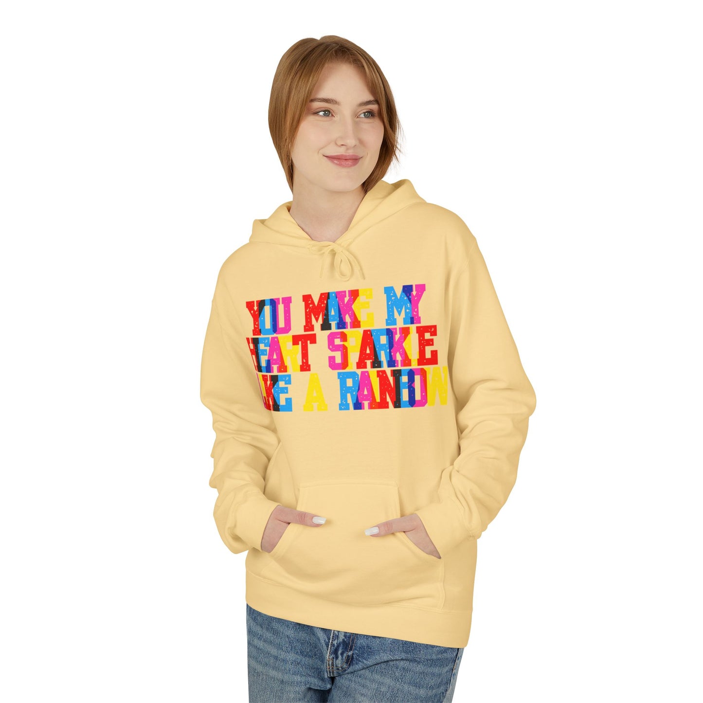 You Make My Heart Sparkle Like A Rainbow Unisex Valentines Hoodie