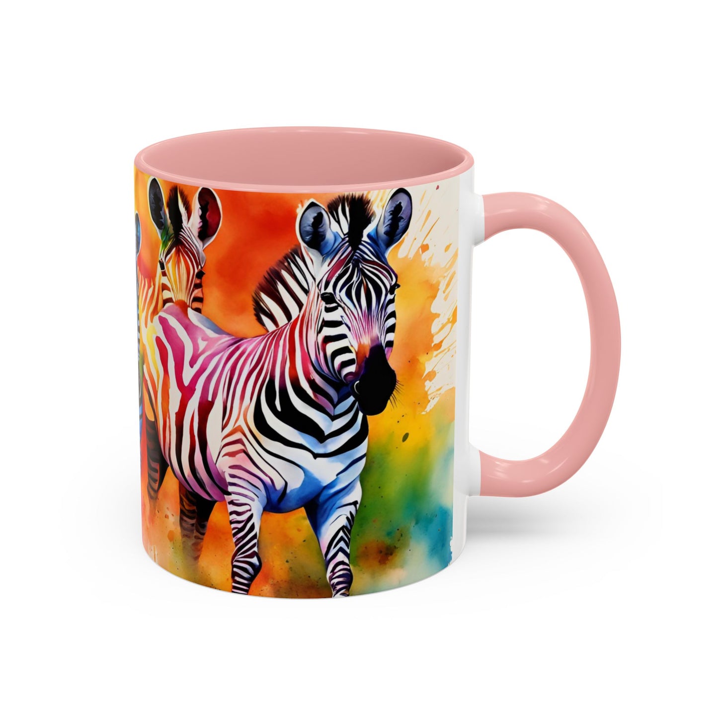 Multicoloured Zebra 3 Accent Mug 11oz