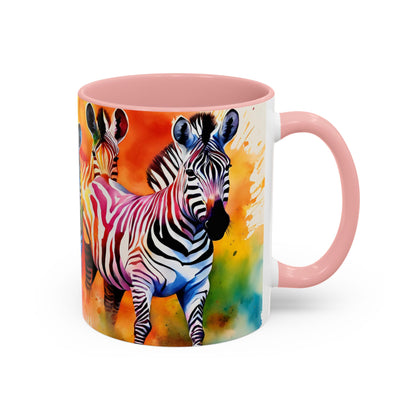 Multicoloured Zebra 3 Accent Mug 11oz