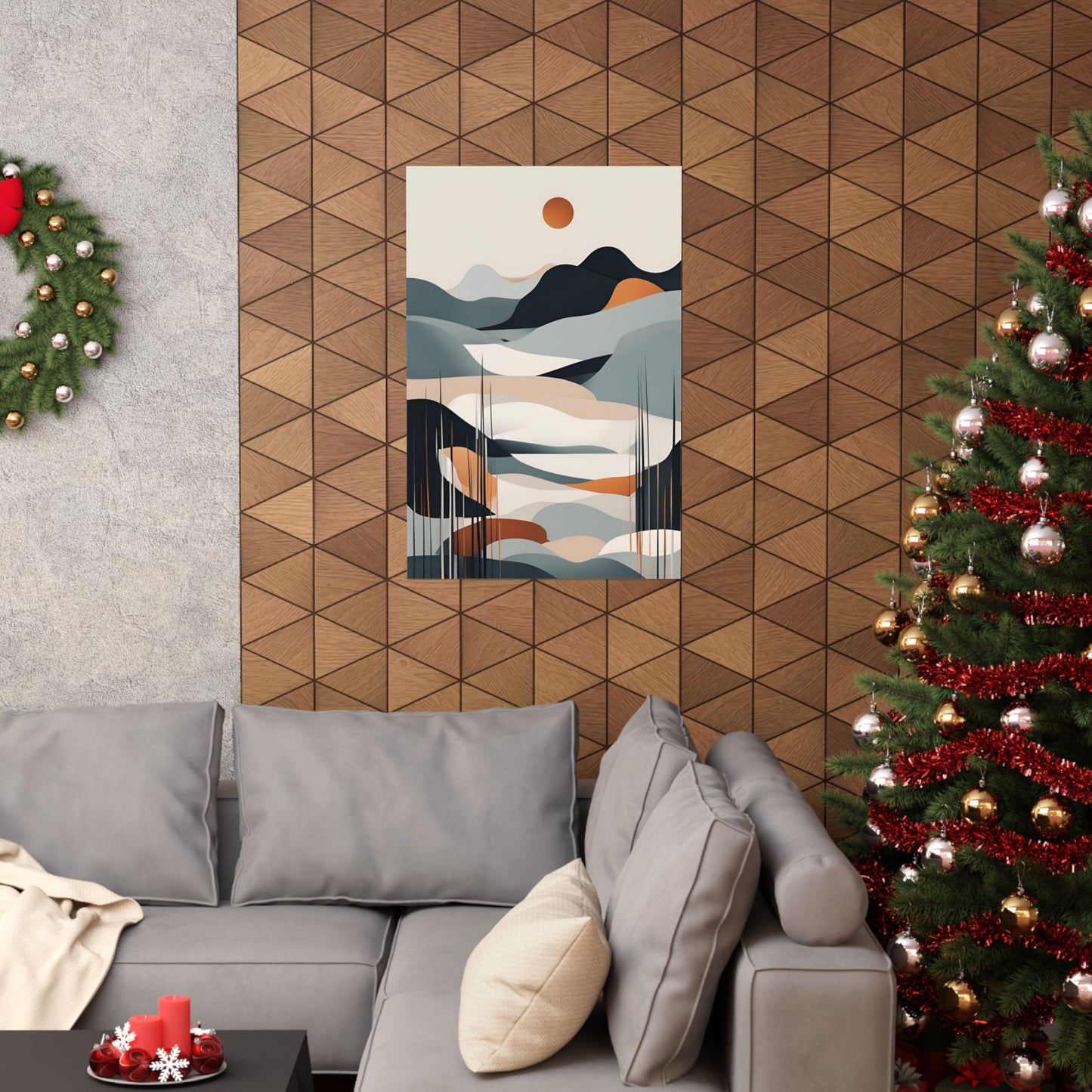 Nordic Winter Abstract 01 Matte Vertical Poster