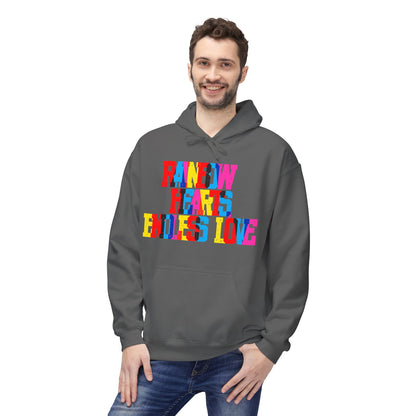 Rainbow Hearts Endless Love Unisex Valentines Hoodie