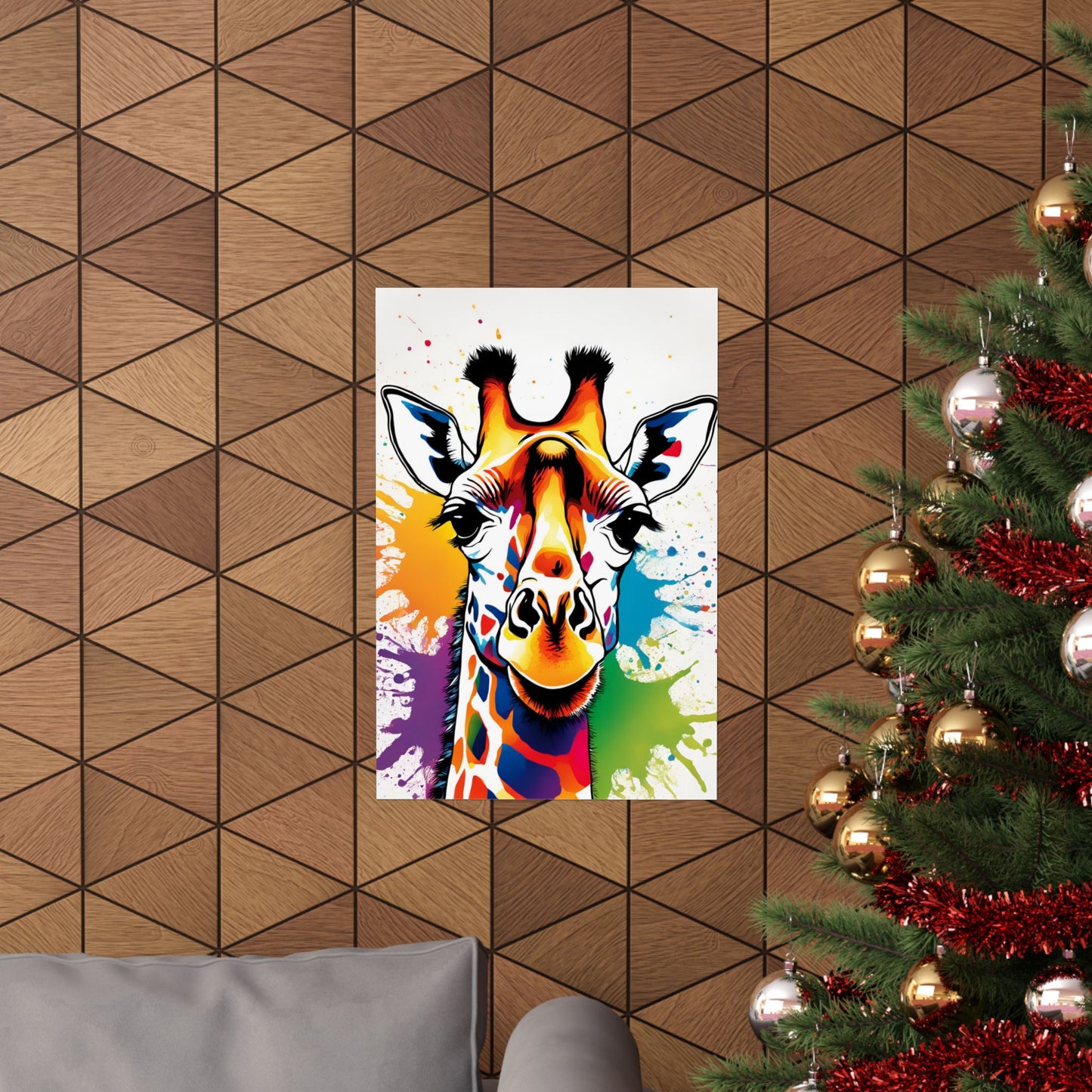 Multicolored Giraffe 06 Matte Vertical Poster