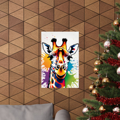 Multicolored Giraffe 06 Matte Vertical Poster