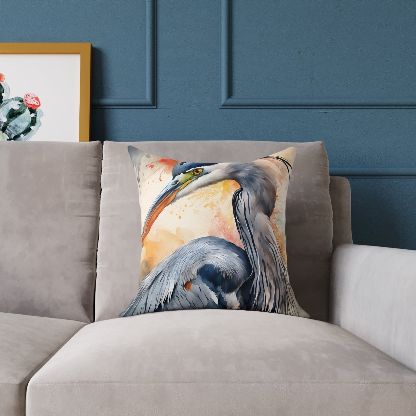 Heron 03 Poly Pillow - Natures Beauty Design