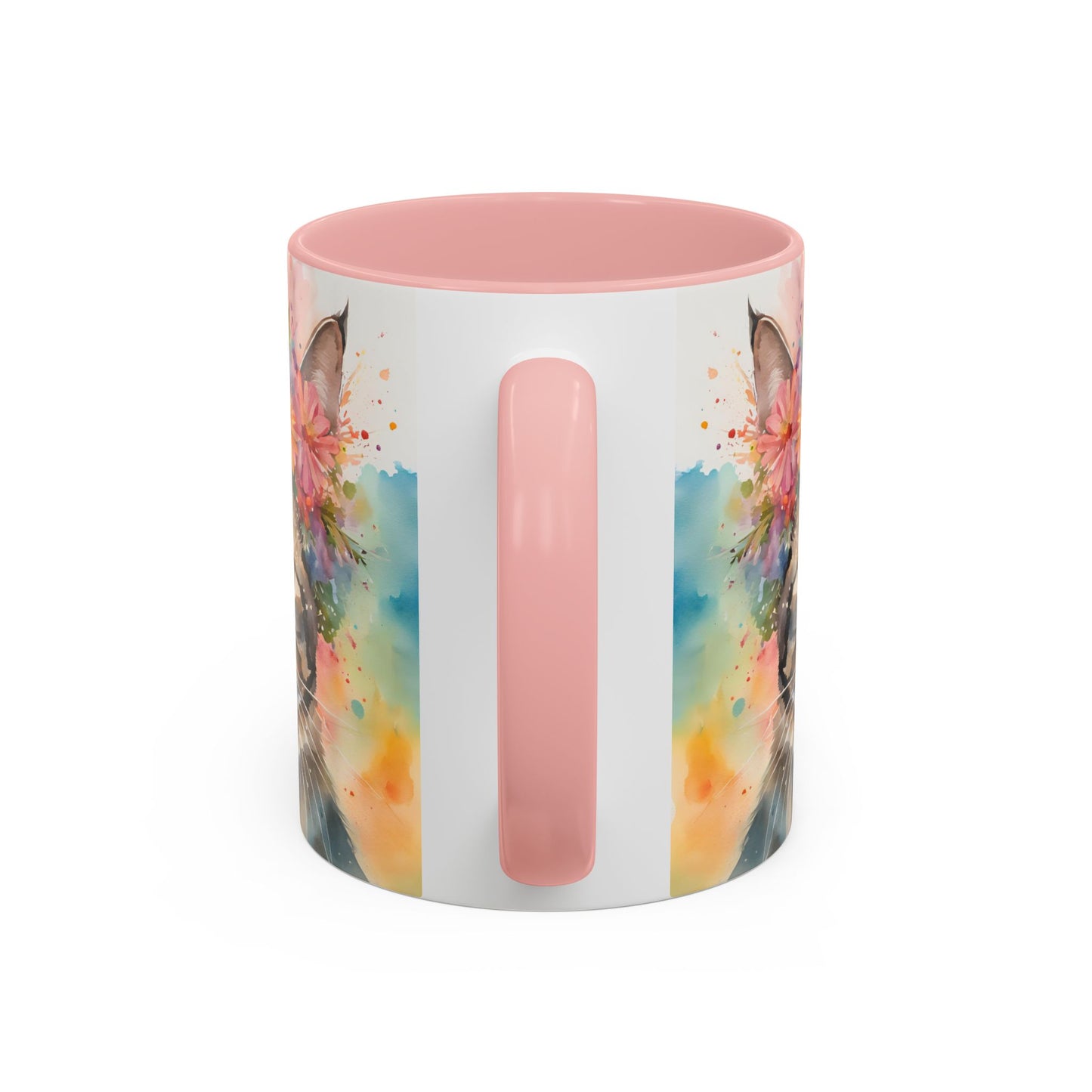 Floral Tabby Cat 03 Accent Coffee Mug - 11oz Perfect for Cat Lovers & Gifts